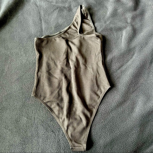 one shoulder cut out ribbed monokini black - Picture 8 of 8